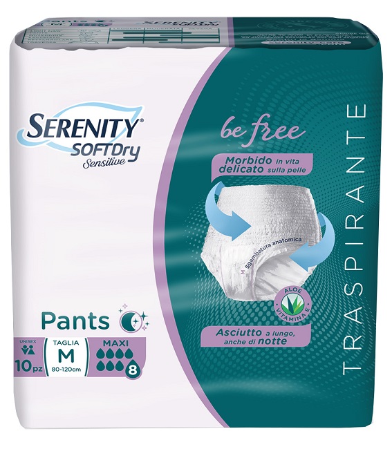 SERENITY PANTS SD SENSITIVE BE FREE MAXI M 10 PEZZI - farmascienza.it