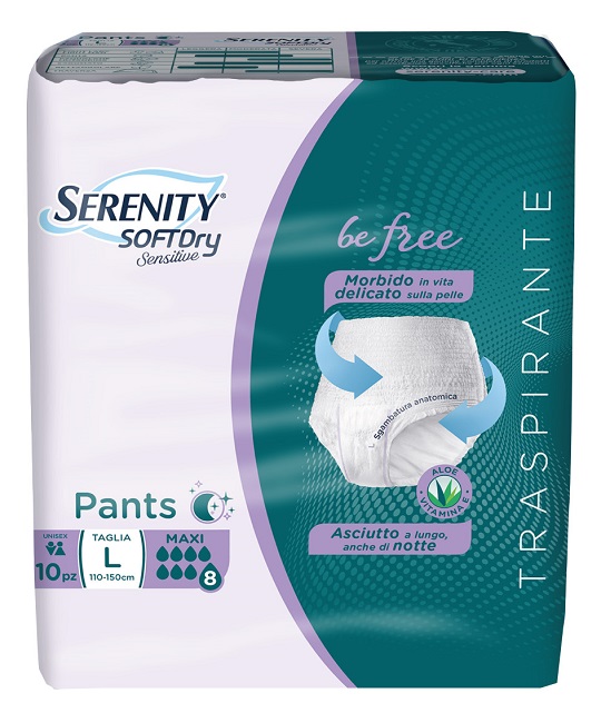 SERENITY PANTS SD SENSITIVE BE FREE MAXI L 10 PEZZI - farmascienza.it