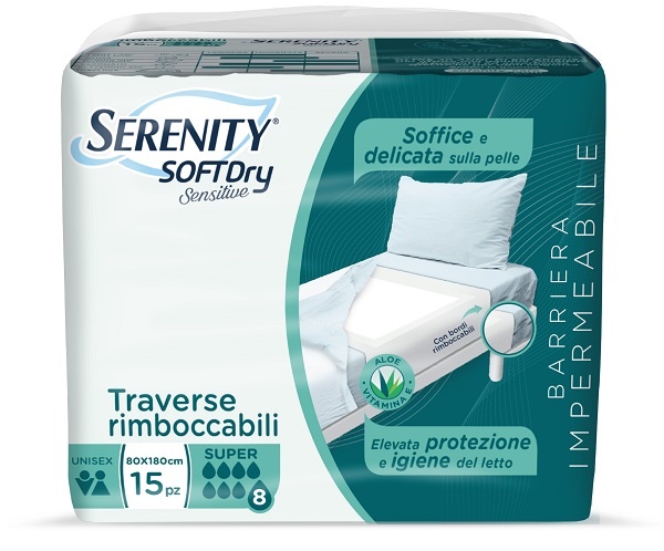 SERENITY TRAVERSA SD SENSIIVE SUPER 80X180 CM 15 PEZZI - farmascienza.it
