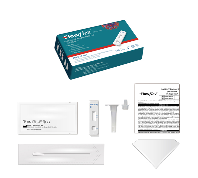 TEST ANTIGENICO RAPIDO COVID-19 FLOWFLEX DETERMINAZIONE QUALITATIVA ANTIGENI SARS-COV-2 IN TAMPONI NASALI/SALIVA MEDIANTE IMMUNOCROMATOGRAFIA USO PROFESSIONALE - farmascienza.it