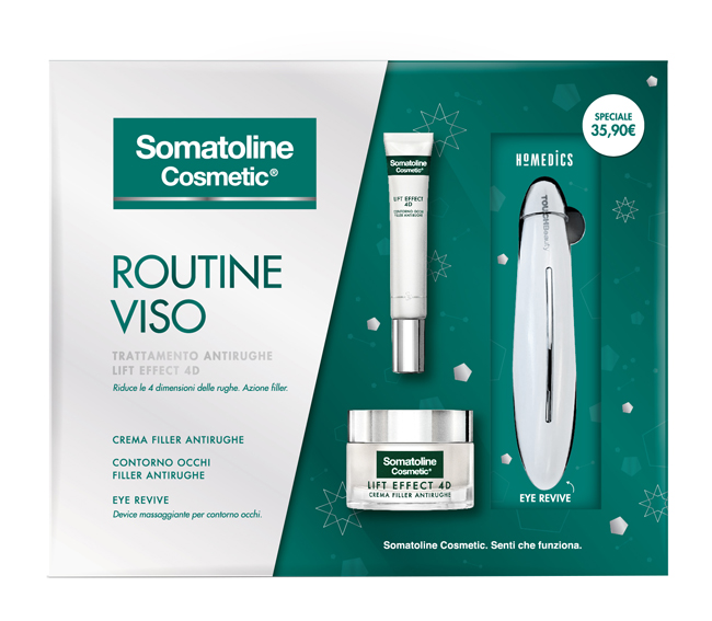SOMATOLINE COSMETIC COFANETTO LIFT EFFECT 4D CREMA FILLER GIORNO 50 ML + LIFT EFFECT 4D CONTORNO OCCHI 15 ML + EYE REVIVE - farmascienza.it