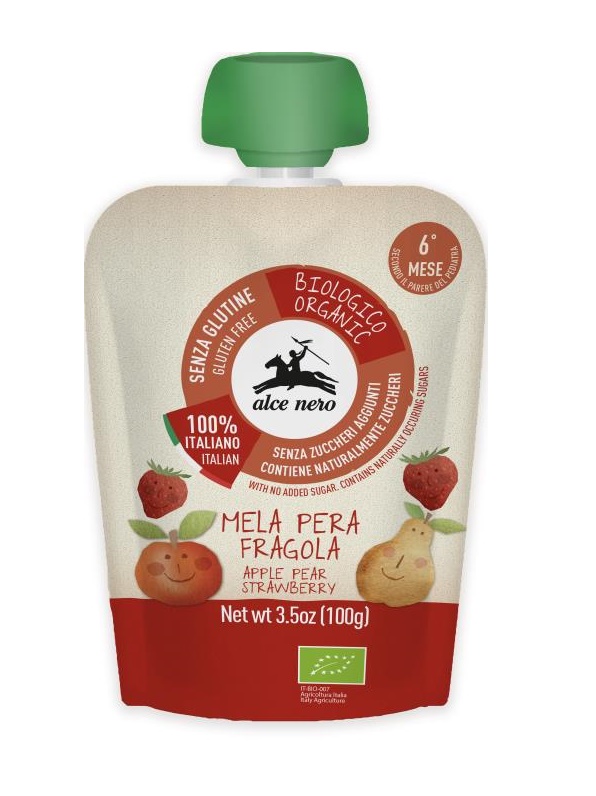 BABY FOOD BIO PUREA DI MELA PERA E FRAGOLA 100 G - farmascienza.it