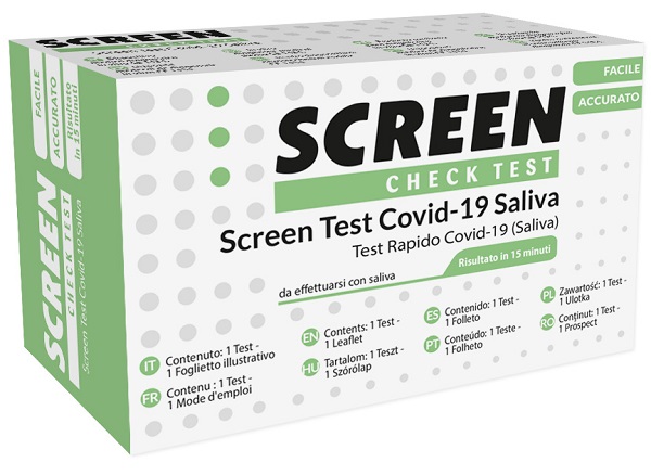 TEST ANTIGENICO RAPIDO COVID-19 SCREEN AUTODIAGNOSTICO DETERMINAZIONE QUALITATIVA ANTIGENI SARS-COV-2 IN CAMPIONI SALIVARI MEDIANTE IMMUNOCROMATOGRAFIA - farmascienza.it
