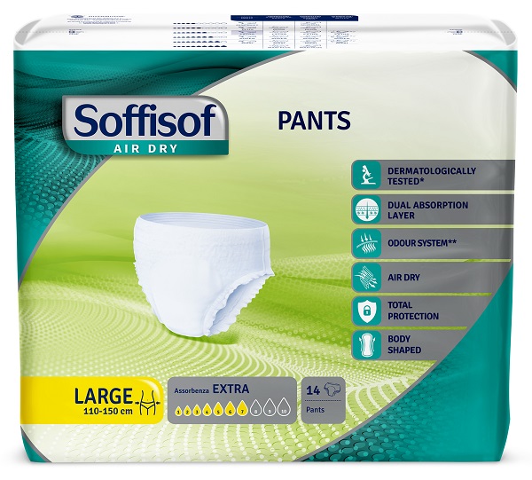 PANNOLONE SOFFISOF AIR DRY PANTS EXTRA L 14 PEZZI - farmascienza.it
