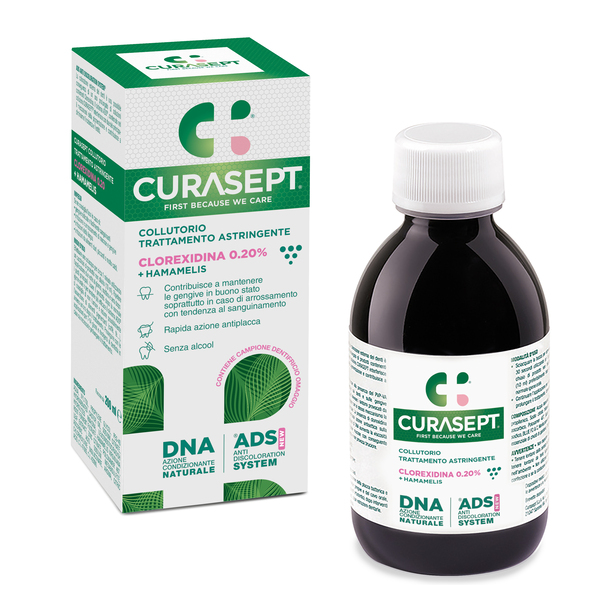 CURASEPT COLLUTORIO ADS DNA TRATTAMENTO ASTRINGENTE 200 ML + CAMPIONE OMAGGIO DENTIFRICIO ASTRINGENTE 6 ML - farmascienza.it