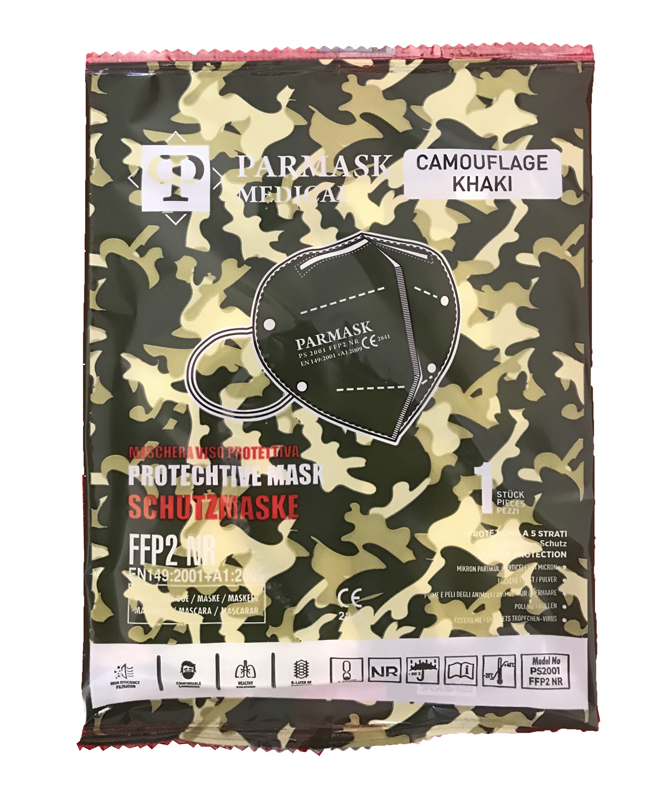 MASCHERINA FFP2 PS2001 CAMOUFLAGE VERDE 1 PEZZO - farmascienza.it