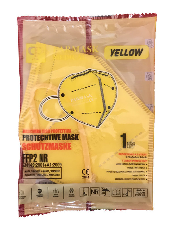 MASCHERINA FFP2 PS2001 GIALLO 1 PEZZO - farmascienza.it