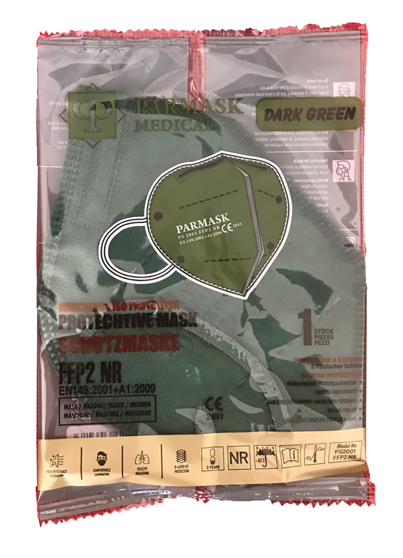 MASCHERINA FFP2 PS2001 VERDE SCURO 1 PEZZO - farmascienza.it