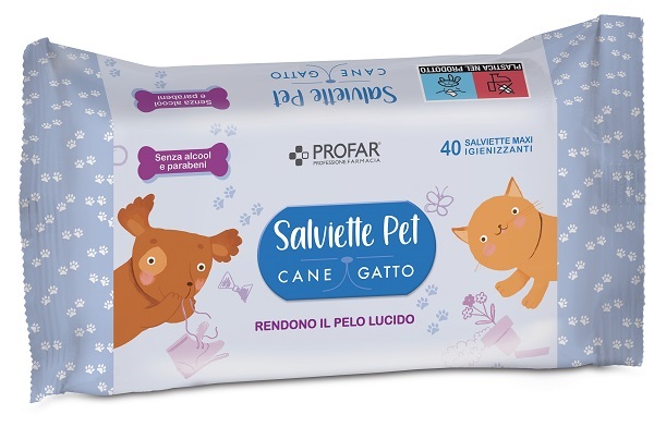 PROFAR SALVIETTE PET DETERGENTE TALCO 40 PEZZI MAXI - farmascienza.it