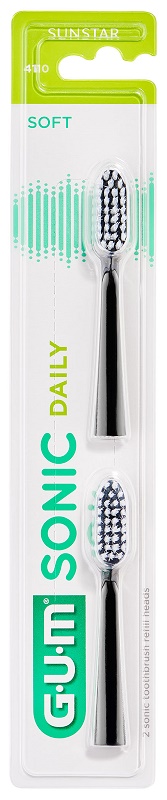 GUM SONIC DAILY SPAZZOLINO BATTERIA REFILL BLACK 2 PEZZI - farmascienza.it