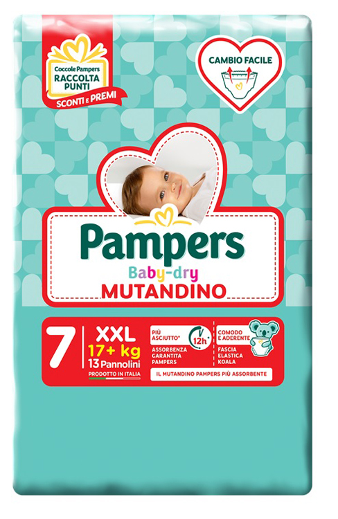 PANNOLINI MUTANDADINA PAMPERS BABYDRY XXL SMALL PACK 13 PEZZI - farmascienza.it