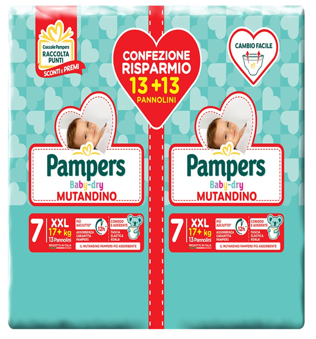 PAMPERS BABY DRY MUTANDINA DUO DOWNCOUNT XXL 26 PEZZI - farmascienza.it