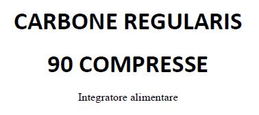 CARBONE REGULARIS 90 COMPRESSE - farmascienza.it