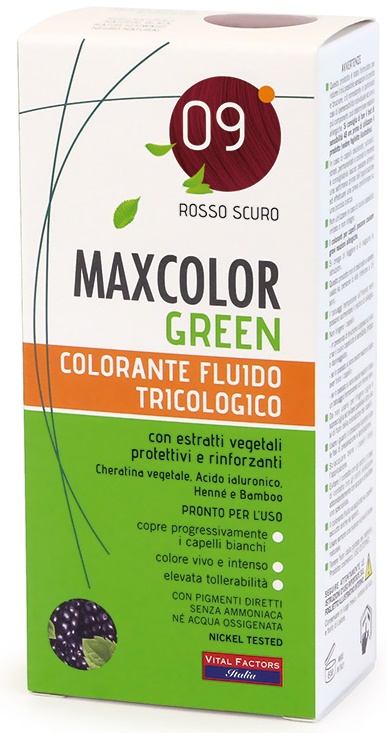 MAXCOLOR GREEN 09 ROSSO SCURO 75 ML + BALSAMO 15 ML - farmascienza.it