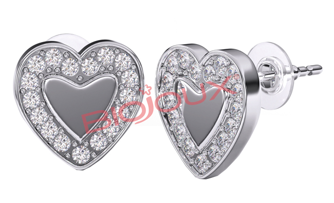 BJT249 ORECCHINI LOVE ME HEART STAINLESS STEEL - farmascienza.it
