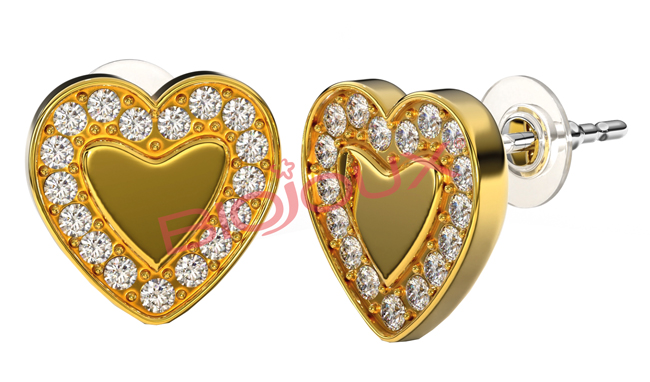 BJT250 ORECCHINI LOVE ME HEART GOLD PLATED - farmascienza.it