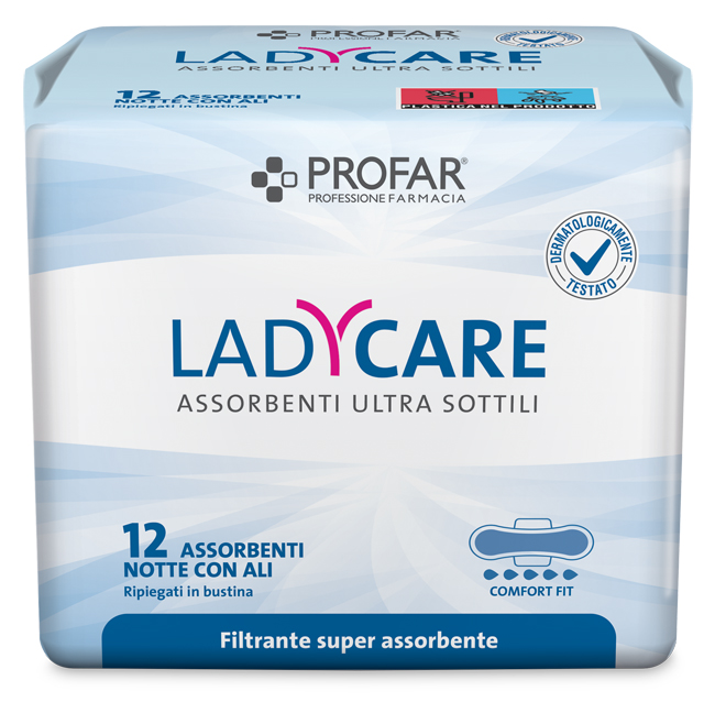 LADYCARE ASSORBENTI NOTTE CON ALI 12 PEZZI PROFAR - farmascienza.it
