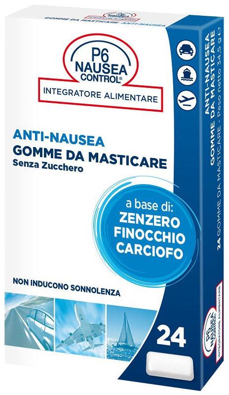 P6 NAUSEA CONTROL 24 GOMME DA MASTICARE SENZA ZUCCHERO - farmascienza.it