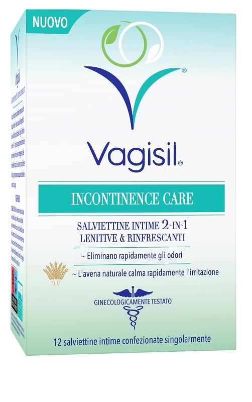 VAGISIL INCONTINENCE CARE SALVIETTINE INTIME 2IN1 LENITIVE & RINFRESCANTI 12 PEZZI - farmascienza.it