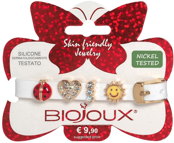 BJB009 BRACCIALE SILIC BIANCO GOLD PLATED - farmascienza.it