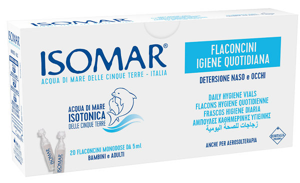 ISOMAR SOLUZIONE ISOTONICA ACQUA MARE IGIENE QUOTIDIANA 20 FLACONCINI MONODOSE 5 ML - farmascienza.it