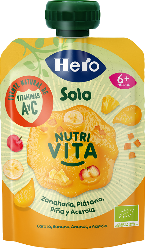 HERO BABY SOLO POUCH NUTRI VITA CAROTA ANANAS BANANA 100 G - farmascienza.it