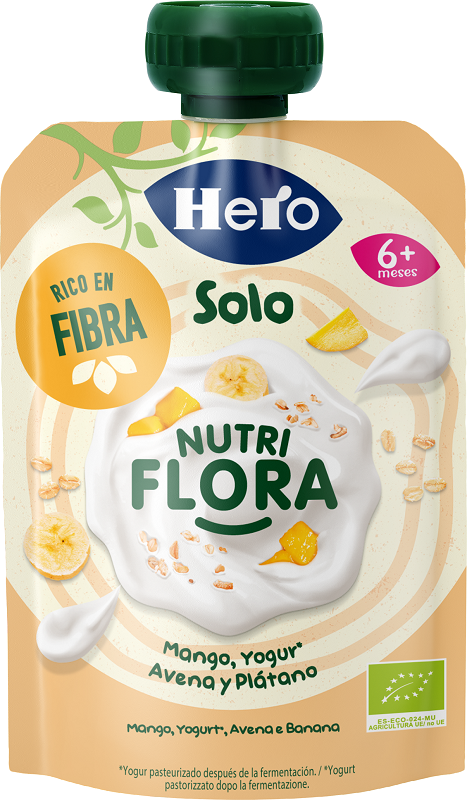 HERO BABY SOLO POUCH NUTRIFLORA YOGURT MANGO AVENA BANANA 100 G - farmascienza.it