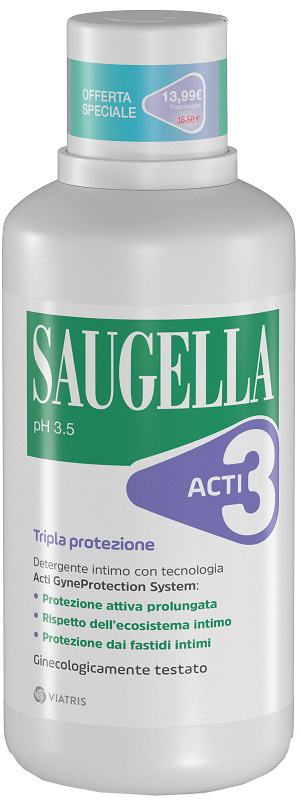 SAUGELLA ACTI3 DETERGENTE INTIMO 500 ML TAGLIO PREZZO - farmascienza.it