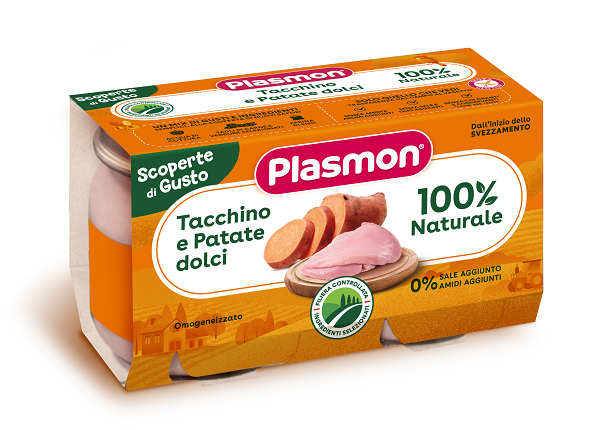PLASMON OMOGENEIZZATI TACCHINO PATATE DOLCI 2 PEZZI DA 120 G - farmascienza.it