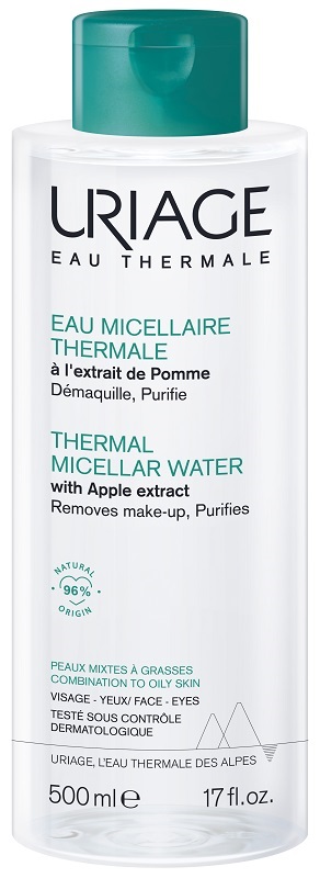 URIAGE EAU MICELLAIRE THERMALE PELLI MISTE GRASSE FLACONE 500 ML - farmascienza.it