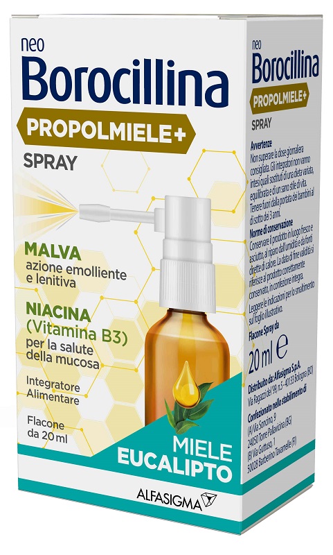 NEOBOROCILLINA PROPOLMIELE+ SPRAY MIELE EUCALIPTO 20 ML - farmascienza.it