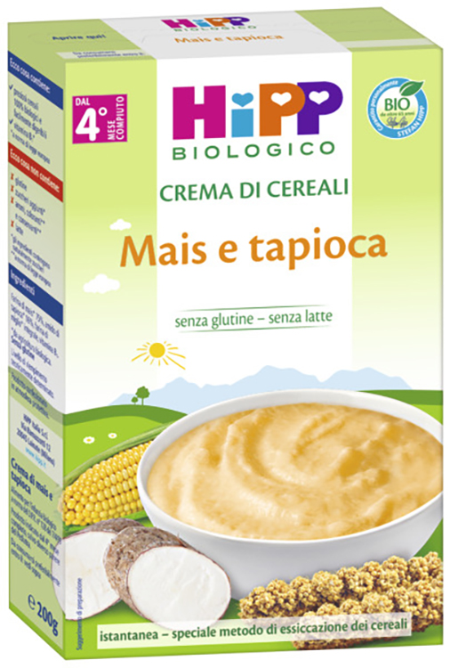 HIPP BIO CREMA CEREALI MAIS/TAPIOCA 200 G - farmascienza.it