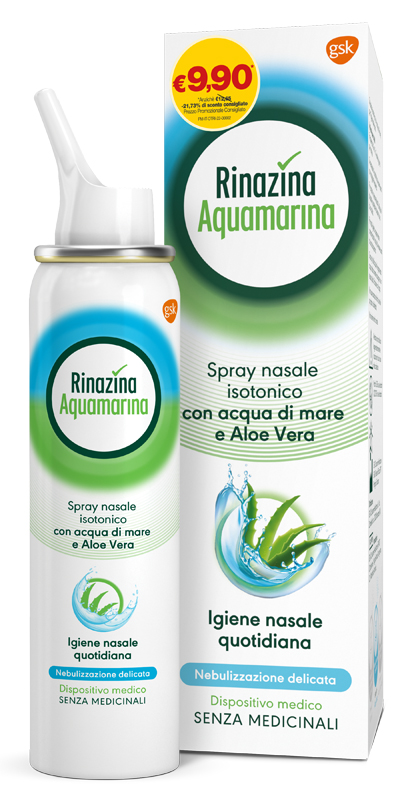 SOLUZIONE ISOTONICA RINAZINA AQUAMARINA ALOE DELICATA PROMO 100 ML - farmascienza.it