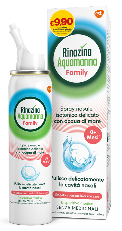 SPRAY NASALE ISOTONICO RINAZINA AQUAMARINA FAMILY PROMO 100 ML - farmascienza.it