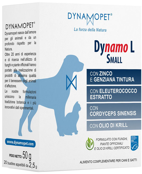 DYNAMO L SMALL 20 BUSTINE APPETIBILI DA 2,5 G - farmascienza.it