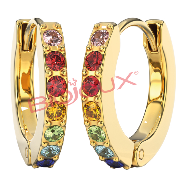BJT726 ORECCHINI CRYSTAL HOOP GOLD PLATED - farmascienza.it