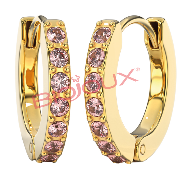BJT728 ORECCHINI ROSE CRYSTAL GOLD PLATED - farmascienza.it