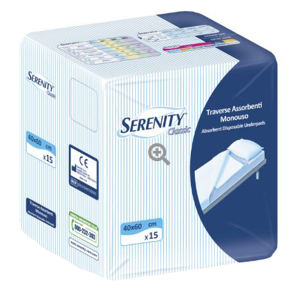 TRAVERSA SERENITY CLASSIC SUPER 40X60 CM 30 PEZZI - farmascienza.it