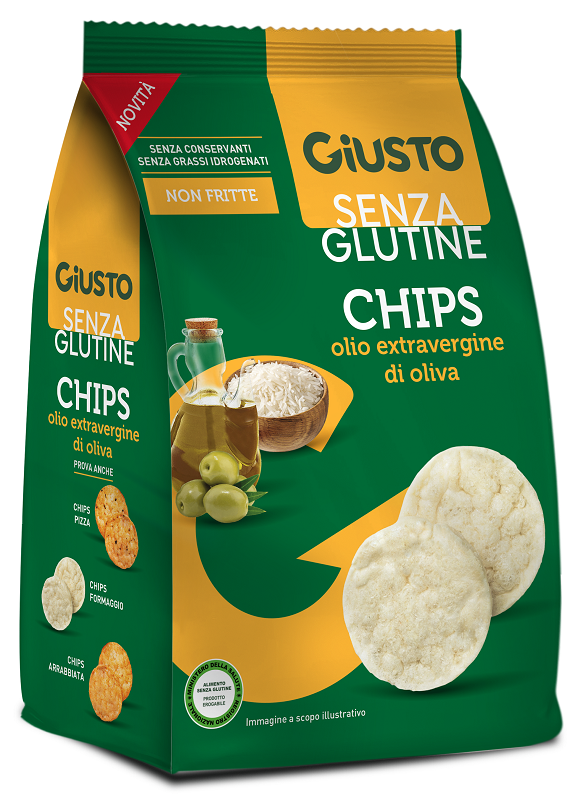 GIUSTO SENZA GLUTINE CHIPS OLIO EXTRAVERGINE DI OLIVA 40 G - farmascienza.it