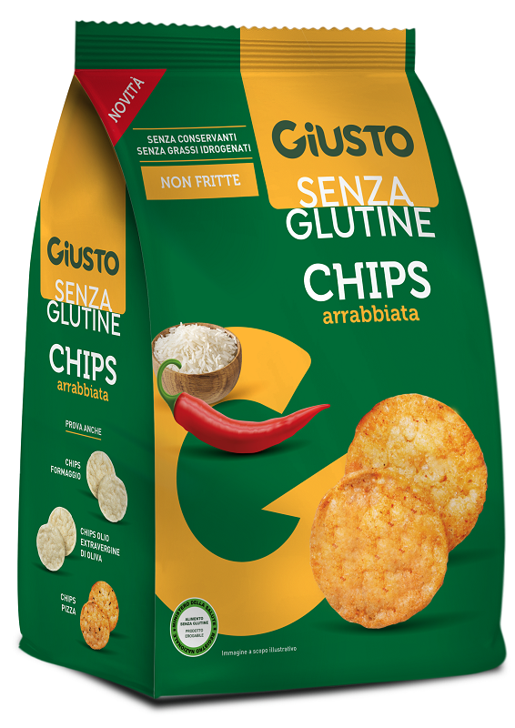 GIUSTO SENZA GLUTINE CHIPS ARRABBIATA 40 G - farmascienza.it