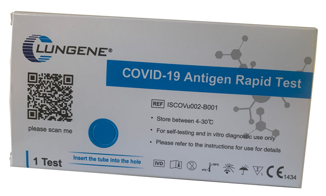TEST ANTIGENICO RAPIDO COVID-19 CLUNGENE AUTODIAGNOSTICO DETERMINAZIONE QUALITATIVA ANTGENI SARS-COV-2 IN TAMPONI NASALI MEDIANTE IMMUNOCROMATOGRAFIA - farmascienza.it