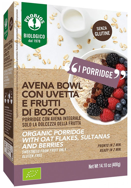 PROBIOS BIO AVENA BOWL FRUTTI DI BOSCO PORRIDGE CON AVENA INTEGRALE 400 G - farmascienza.it