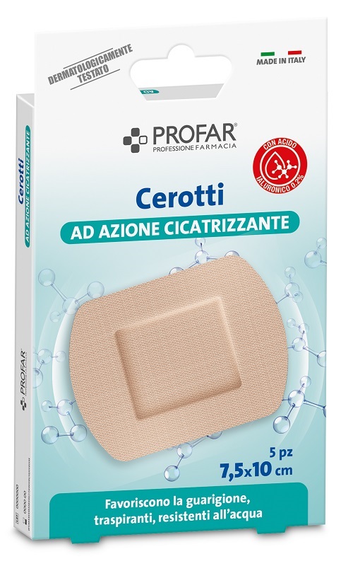 CEROTTO ACIDO IALURONICO AZIONE CICATRIZZANTE PROFAR 7,5X10 CM 5 PEZZI - farmascienza.it