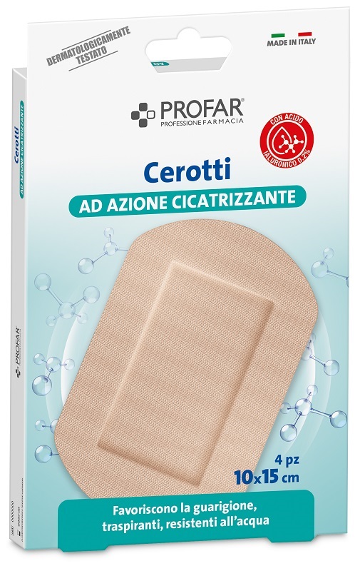 CEROTTO ACIDO IALURONICO AZIONE CICATRIZZANTE PROFAR 10X15 CM 4 PEZZI - farmascienza.it