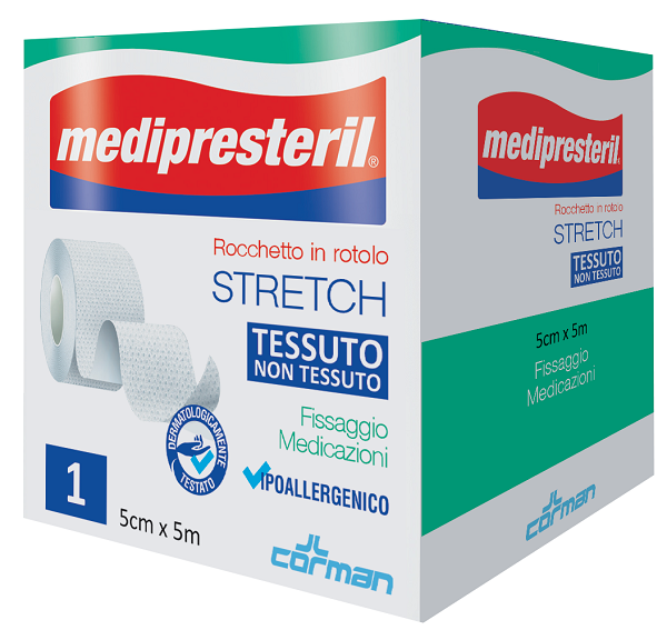 MEDIPRESTERIL ROCCHETTO ROTOLO STRETCH TESSUTO NON TESSUTO 5 CM X 500 CM - farmascienza.it