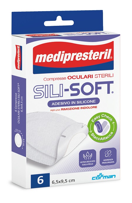 MEDIPRESTERIL COMPRESSA OCULARE ADESIVE WHITE SILICON 6 PEZZI - farmascienza.it