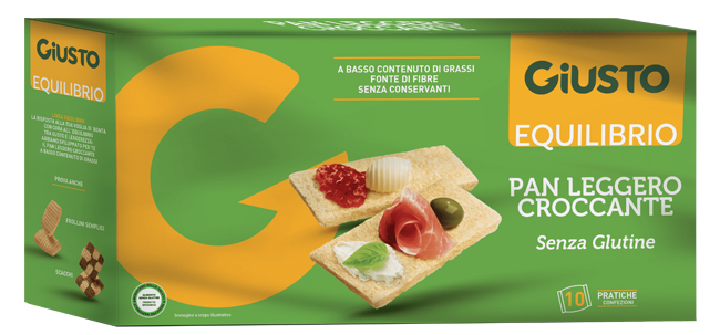 GIUSTO EQUILIBRIO SENZA GLUTINE PAN LEGGERO CROCCANTE 250 G - farmascienza.it