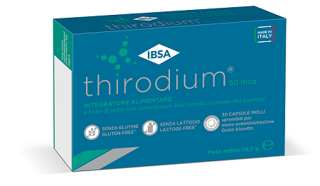 THIRODIUM 50MCG 30 CAPSULE MOLLI SPREMIBILI PER MONOSOMMINISTRAZIONE GUSTO BISCOTTO - farmascienza.it