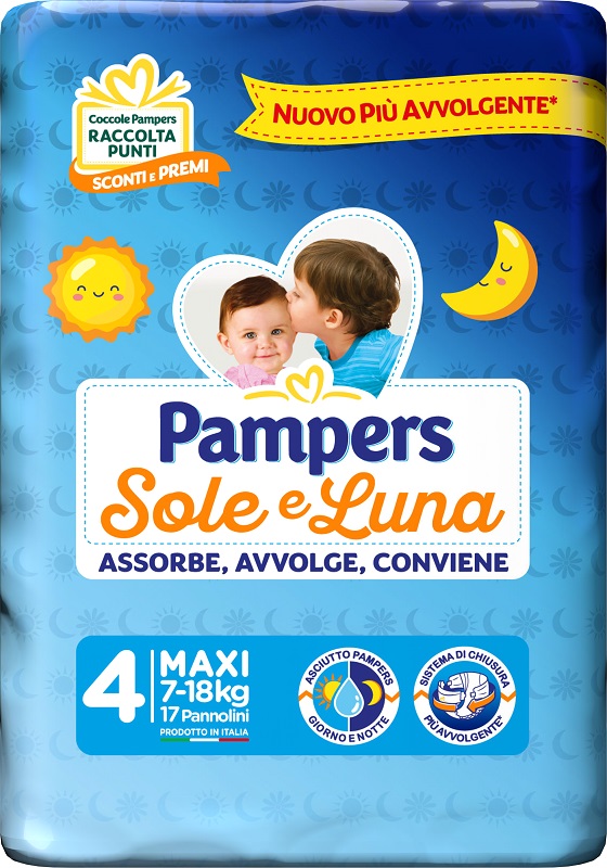 PAMPERS SOLE&LUNA MAXI 17 PEZZI - farmascienza.it