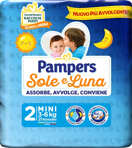 PAMPERS SOLE LUNA MIDINI 21 PEZZI - farmascienza.it